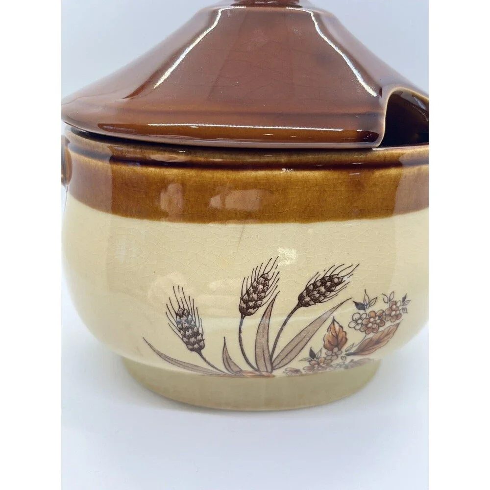 Vintage Oven Proof Country Wheat Gravy Tureen with Lid (No Ladel)